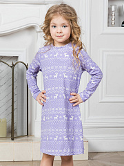 Платье "Зимний узор" - Размер 116 - Цвет фиолетовый - Картинка #1
