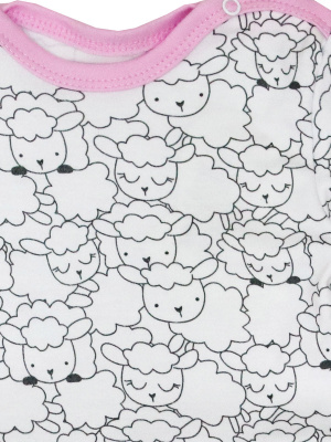 Платье "Нежные овечки" - Размер 68 - Цвет белый с риунком - Картинка #2