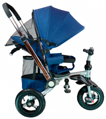 Велосипед детский трехколёсный  TSTX011 
(лён синий) - Цвет синий - Картинка #2