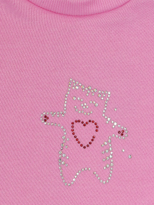 Платье "Базовый ассортимент" с котиком - Размер 74 - Цвет розовый - Картинка #4